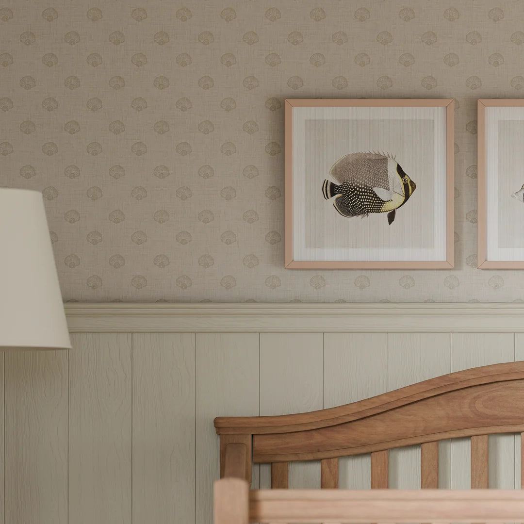 Runswick Bay Wallpaper In Sand – Lucie Annabel