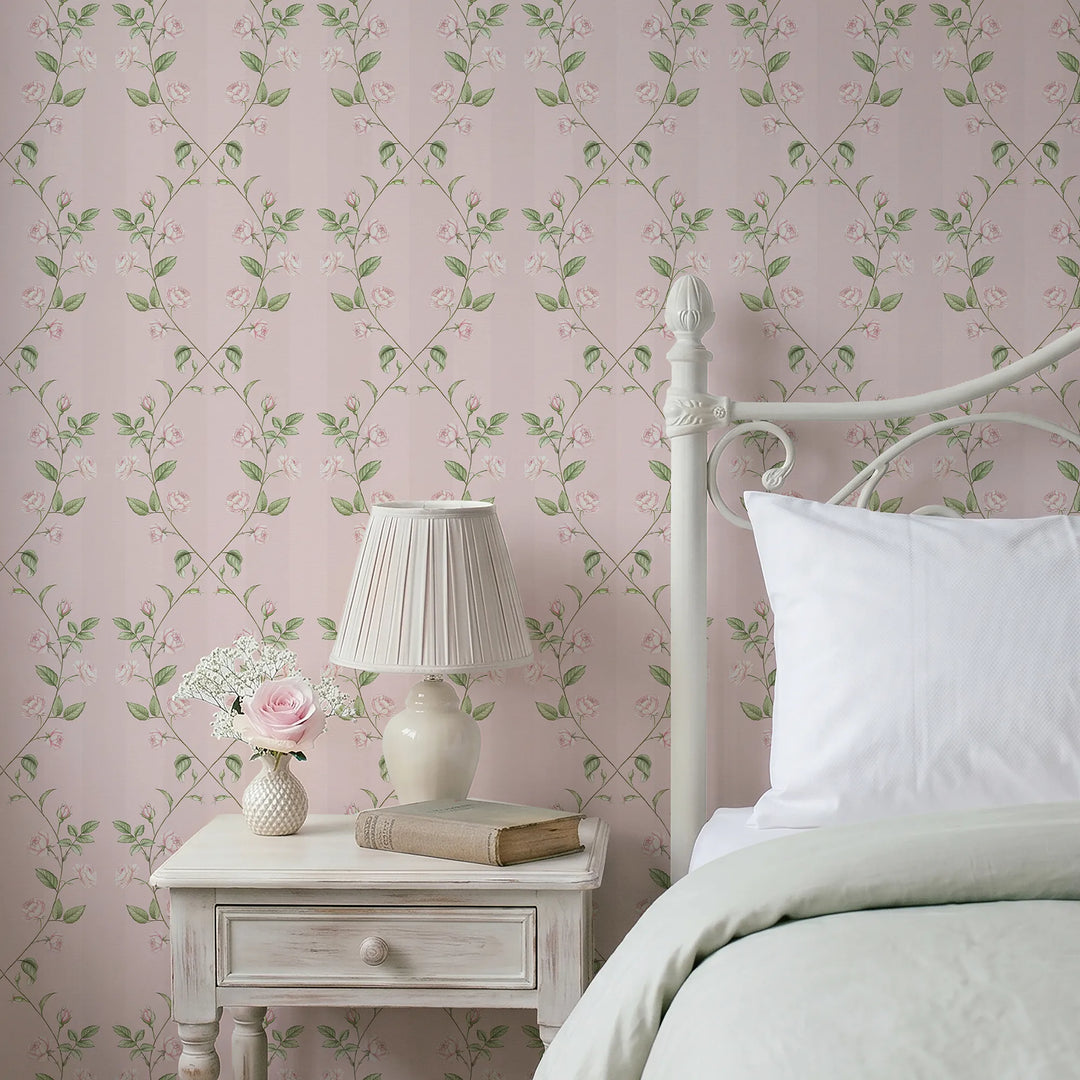 Ascending Rose Wallpaper in Beautiful Blush