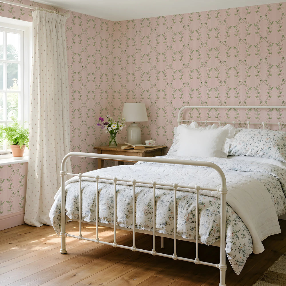 Ascending Rose Wallpaper in Beautiful Blush