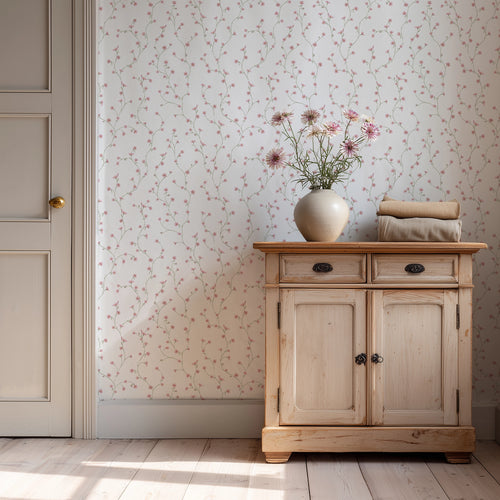 Aster Wallpaper in Soft Pink