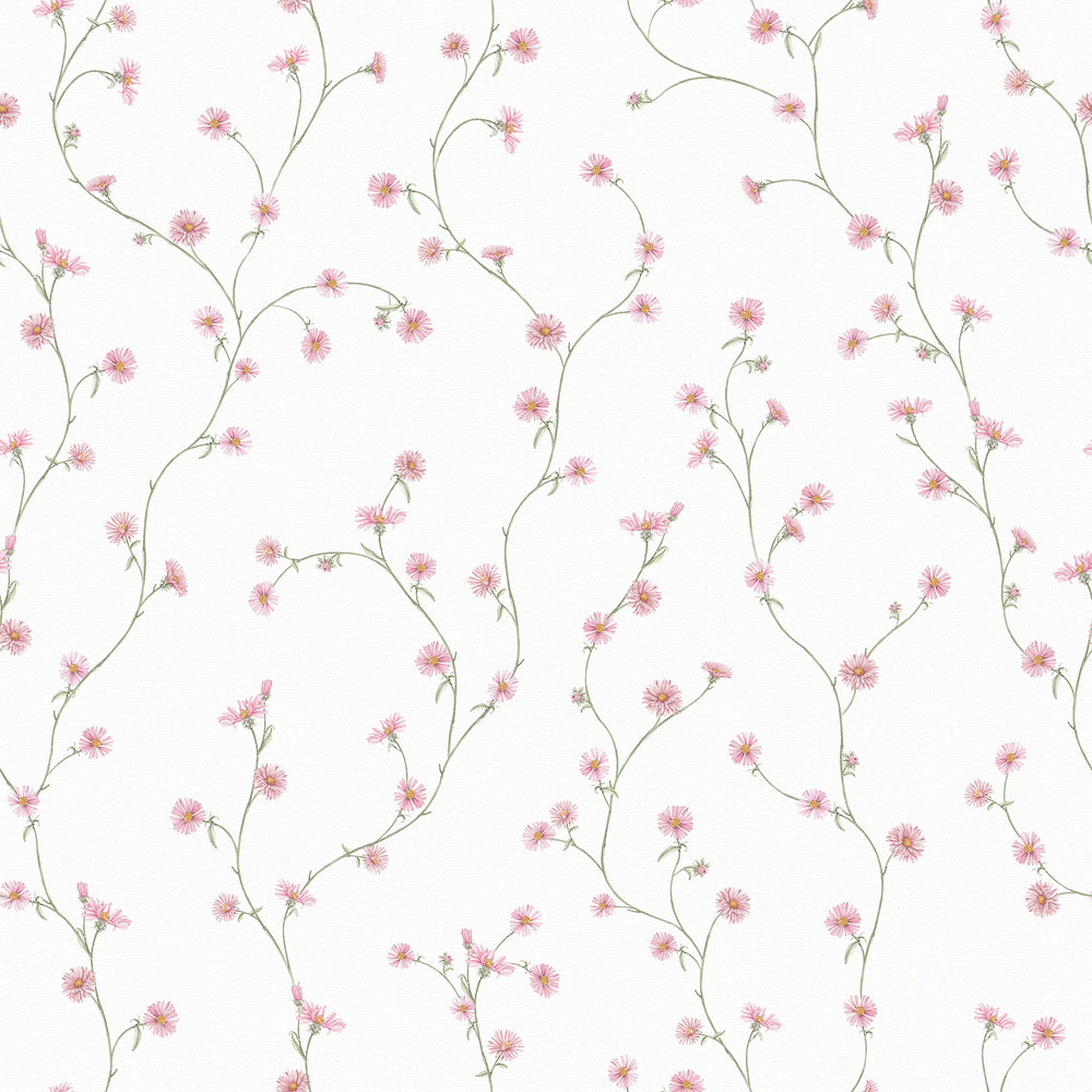 Aster Wallpaper in Soft Pink