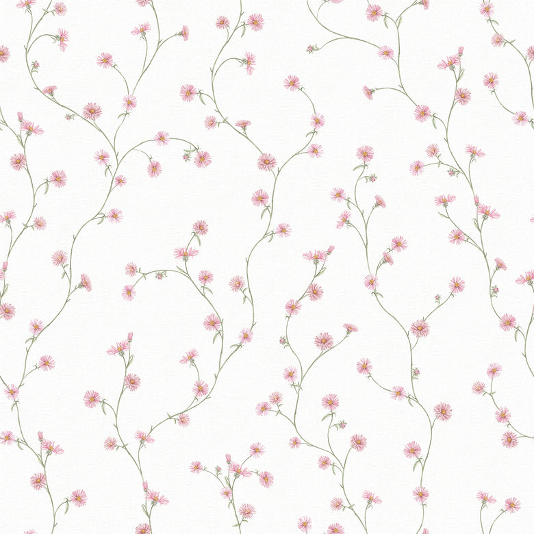 Aster Wallpaper in Soft Pink
