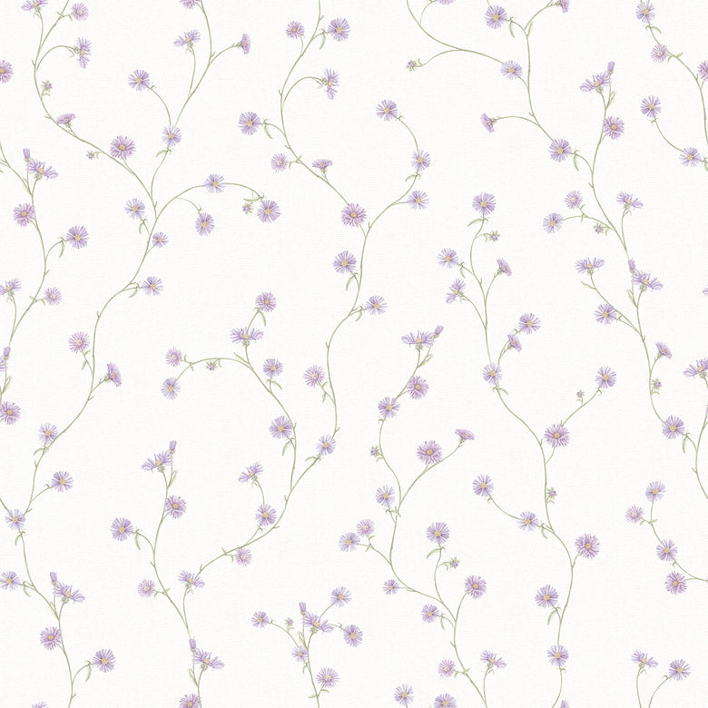 Aster Wallpaper in Soft Purple
