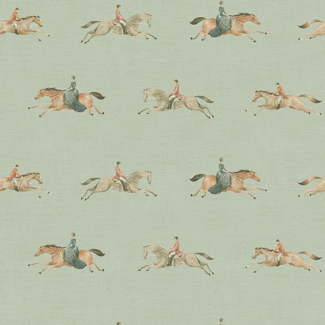 Sample of At The Races Wallpaper in Laurel Green