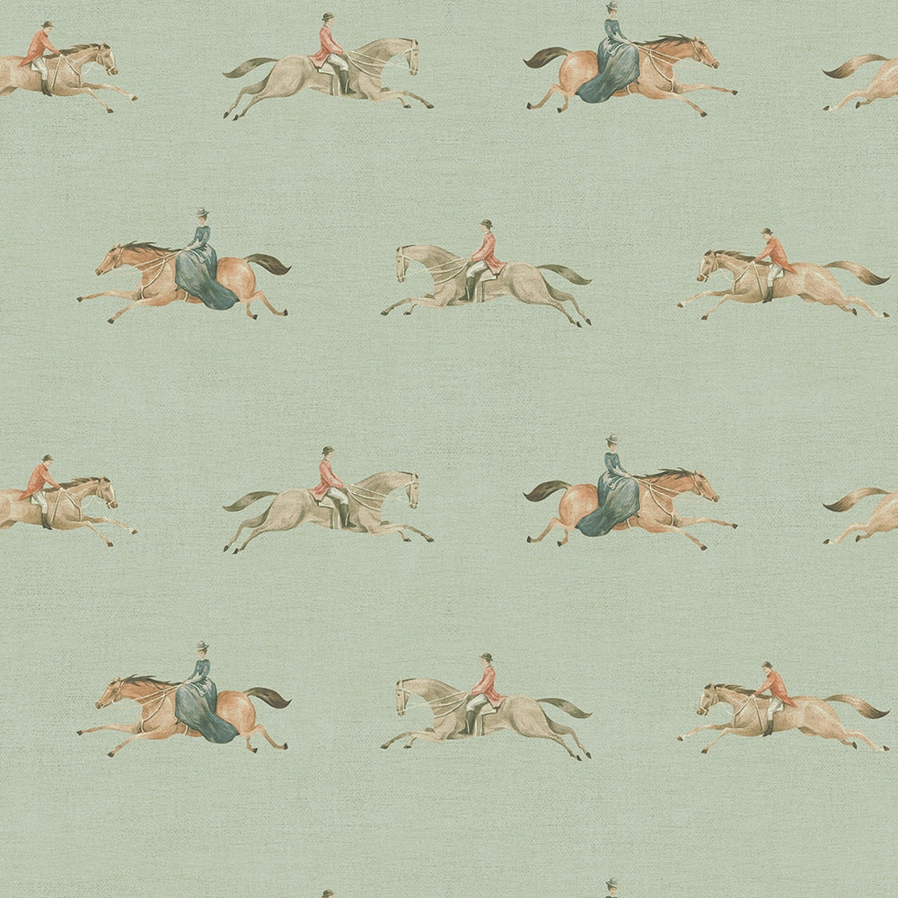 At The Races Wallpaper in Laurel Green