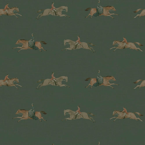 Sample of At The Races Wallpaper in Pine Green