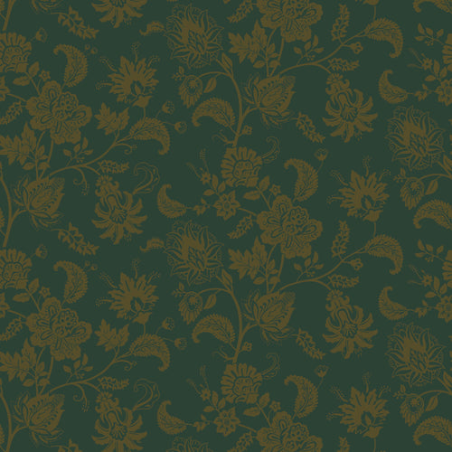 Sample of Balmoral Baroque Wallpaper in Gentleman Green and Pine Green