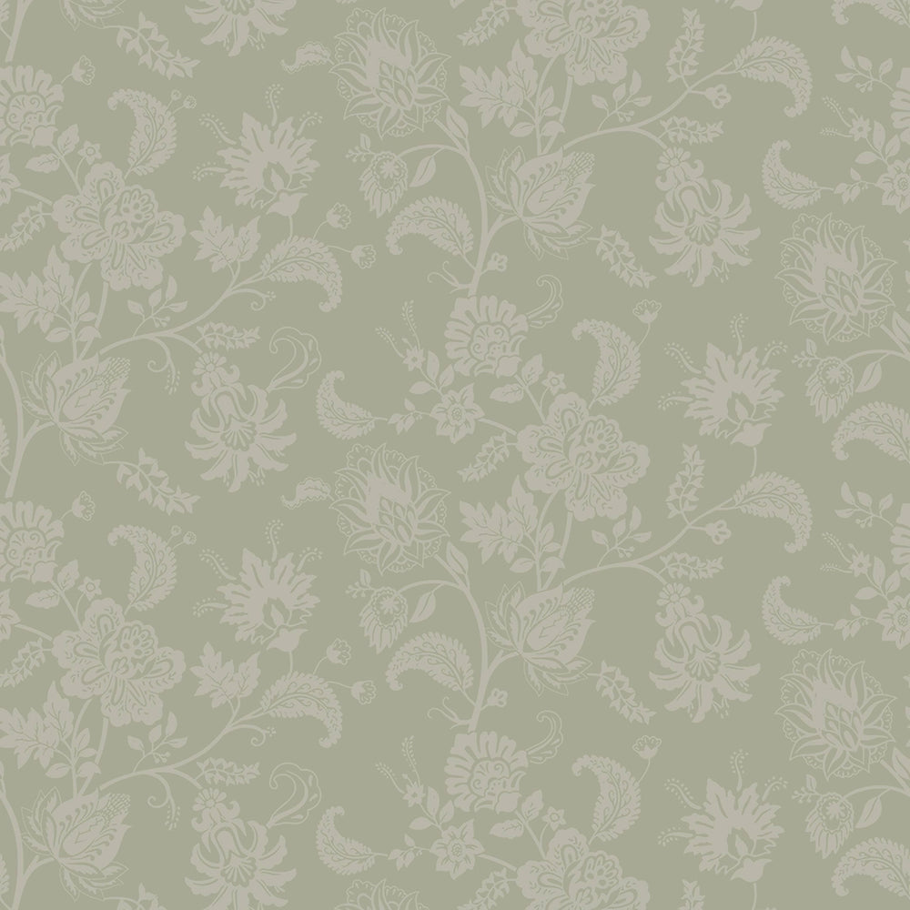 Balmoral Baroque Wallpaper in Warm Grey