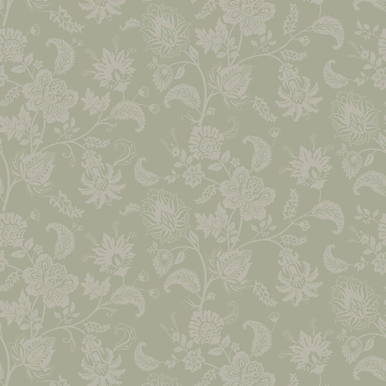 Balmoral Baroque Wallpaper in Warm Grey