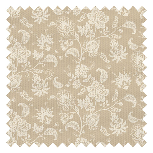 Balmoral Baroque Fabric in Cream on Toffee