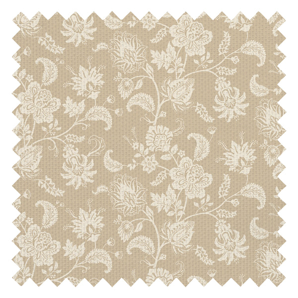 Balmoral Baroque Fabric in Cream on Toffee