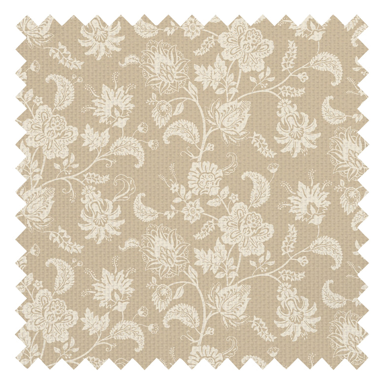 Balmoral Baroque Fabric in Cream on Toffee