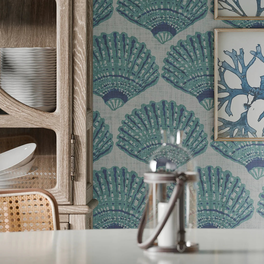 Beachcomber Wallpaper in Teal