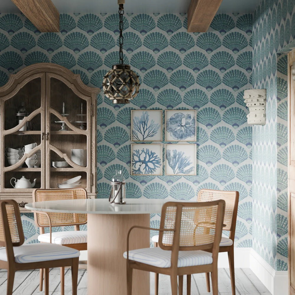 Beachcomber Wallpaper in Teal
