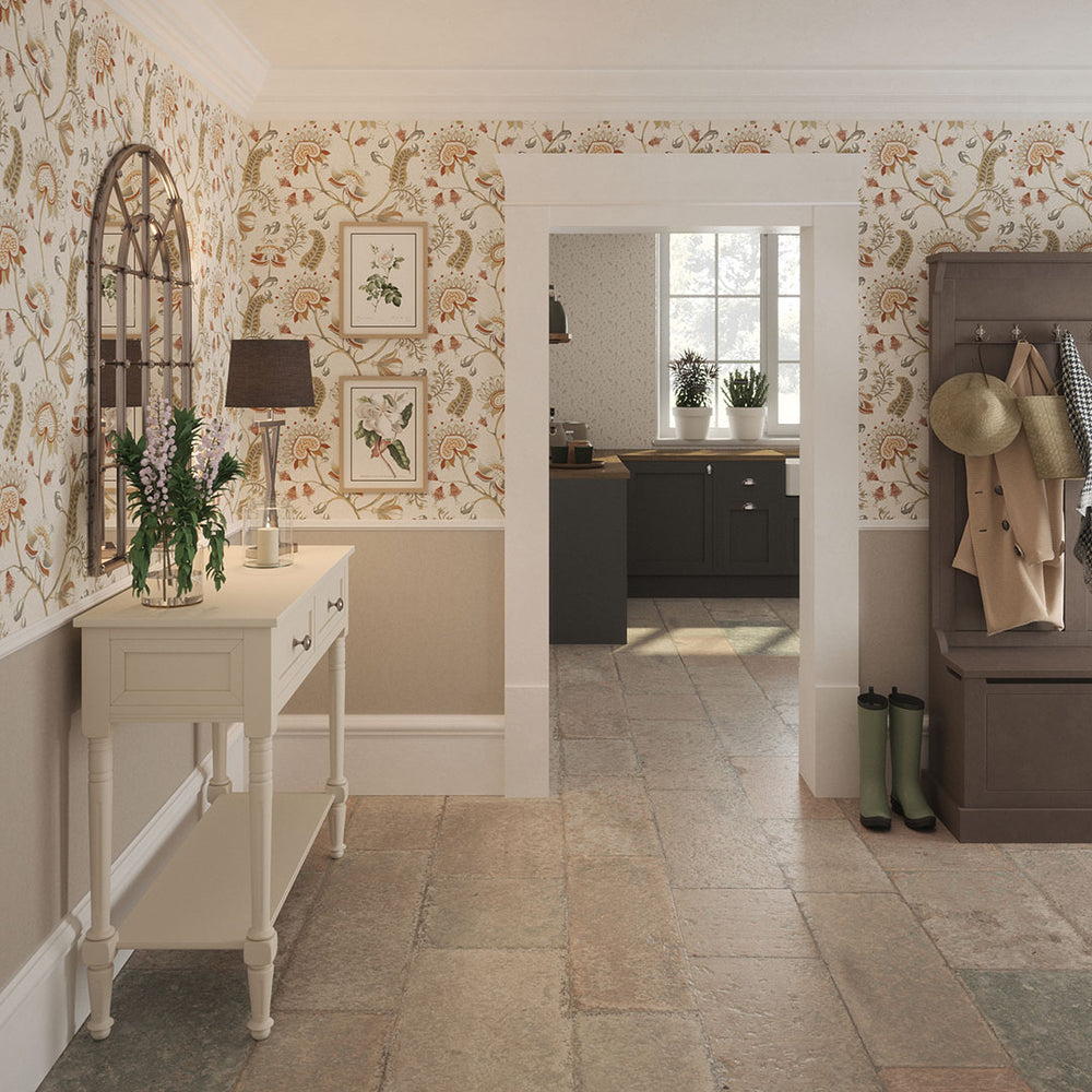 Annandale Wallpaper 216396 by Sanderson in Ivory Stone Grey