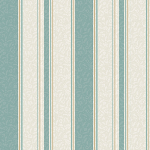 Beaumont Stripe Wallpaper in Aged Ivory and Seafoam