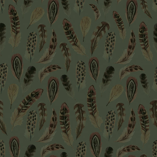 Sample of Birds of a Feather Wallpaper in Rural Tones on Seafoam