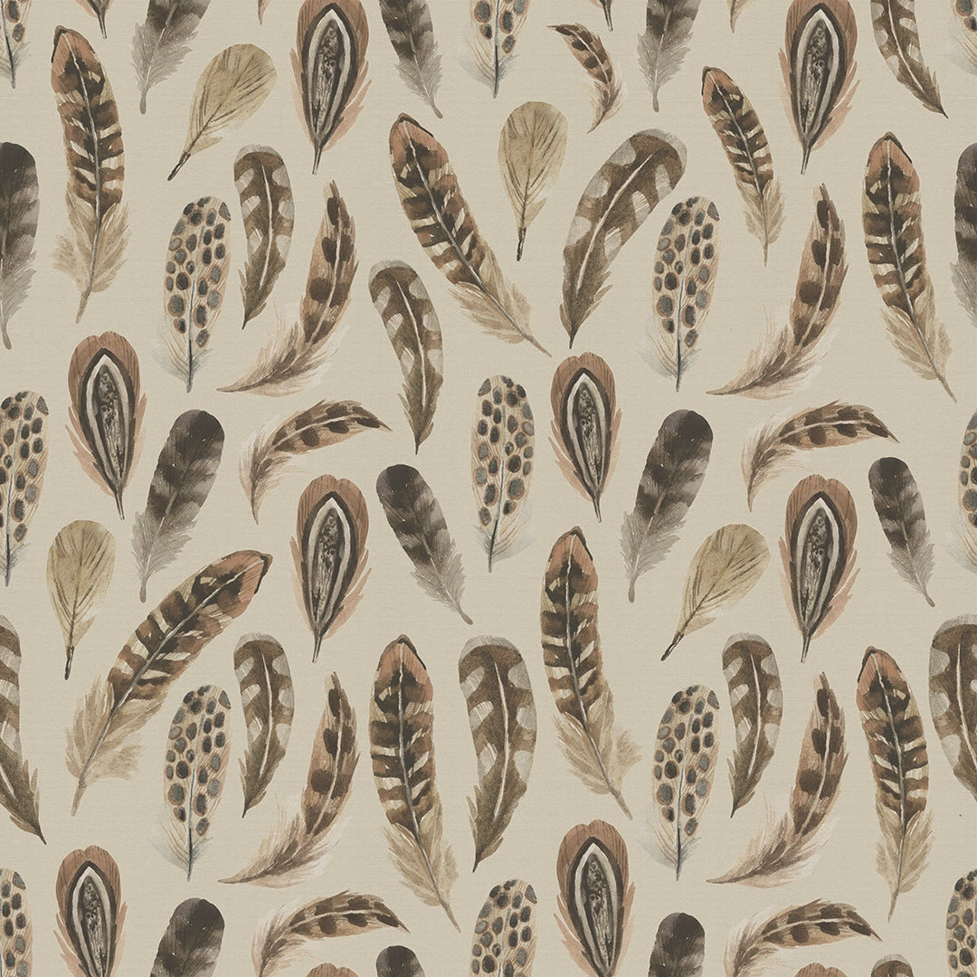 Sample of Birds of a Feather Wallpaper in Rural Tones on Vintage Cream