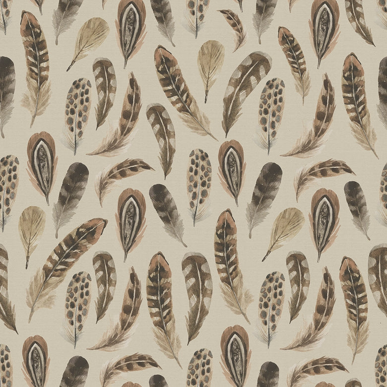 Sample of Birds of a Feather Wallpaper in Rural Tones on Vintage Cream