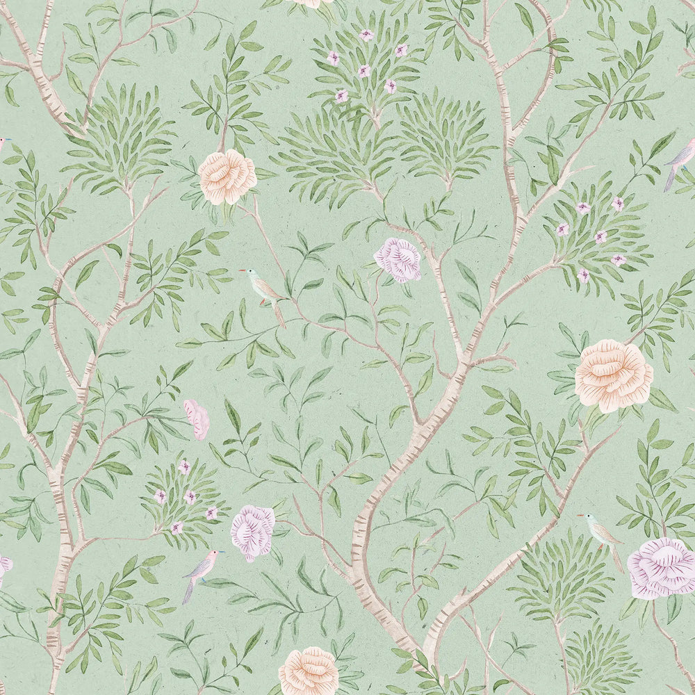 Bloom and Branch Wallpaper in Sage