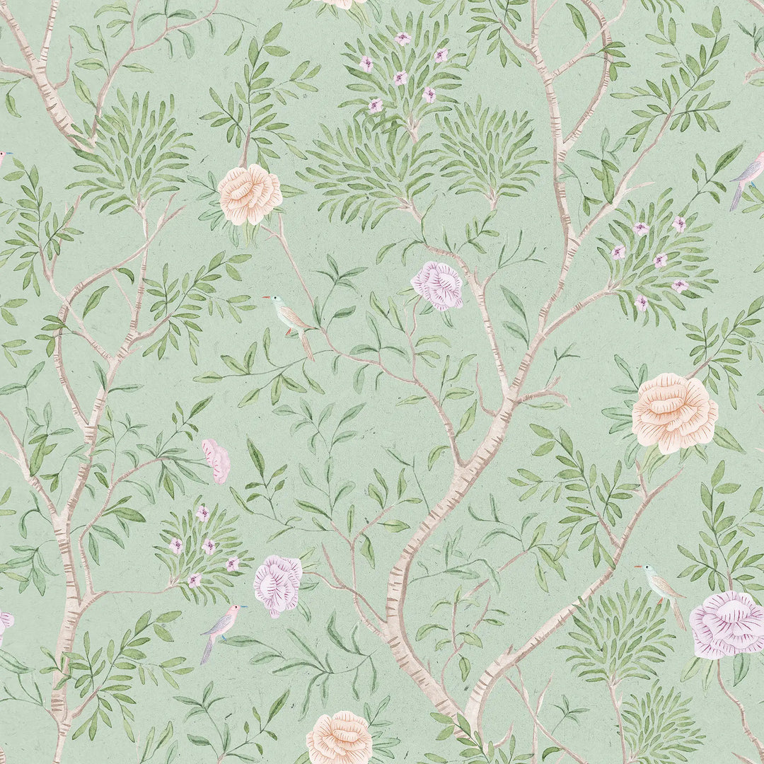 Bloom and Branch Wallpaper in Sage