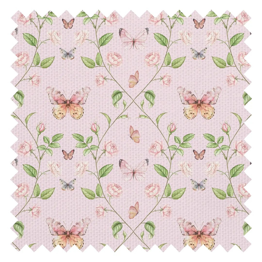Bloom and Butterflies Fabric in Beautiful Blush