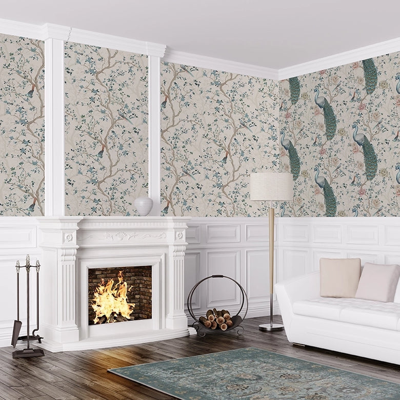 Branches and Birdsong Wallpaper in Vintage Cream