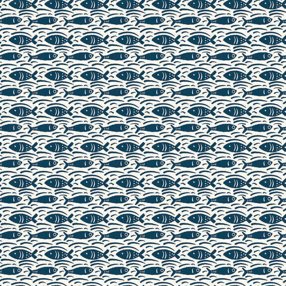 Catch of the Day Wallpaper in Classic Navy