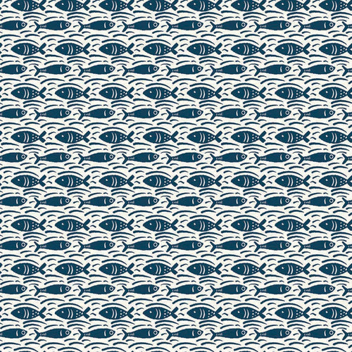 Catch of the Day Wallpaper in Classic Navy