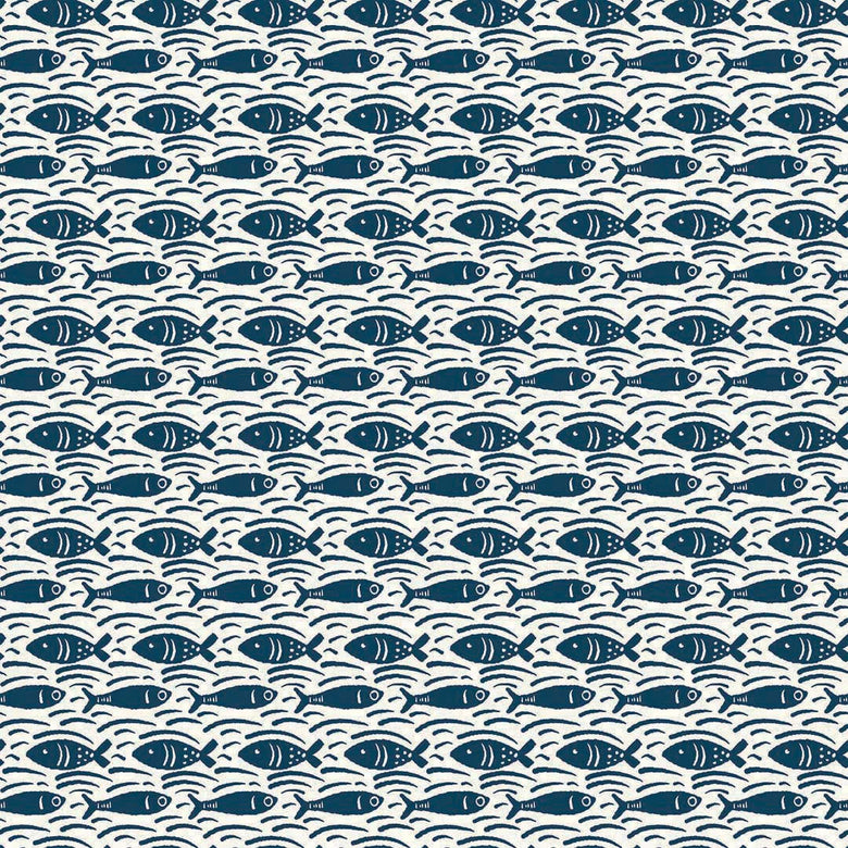 Sample of Catch of the Day Wallpaper in Classic Navy