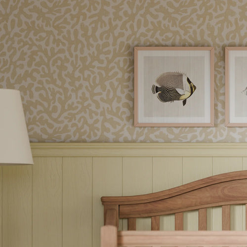Coral Cove Wallpaper in Antique Gold