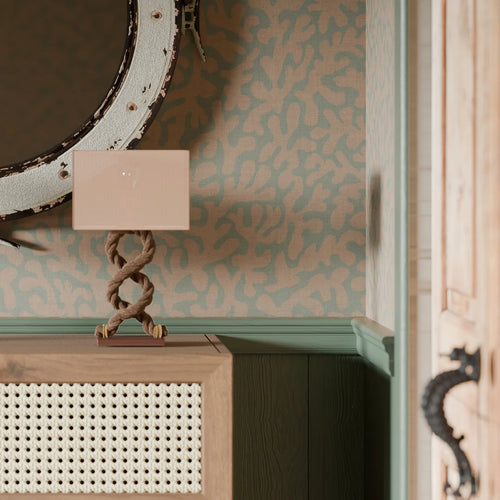 Coral Cove Wallpaper in Autumn Spice and Rustic Green