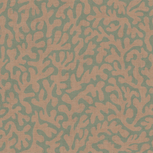 Sample of Coral Cove Wallpaper in Autumn Spice and Rustic Green