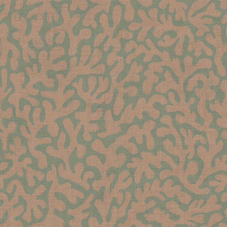 Sample of Coral Cove Wallpaper in Autumn Spice and Rustic Green