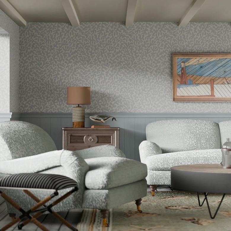 Coral Cove Wallpaper in Cornflower Blue