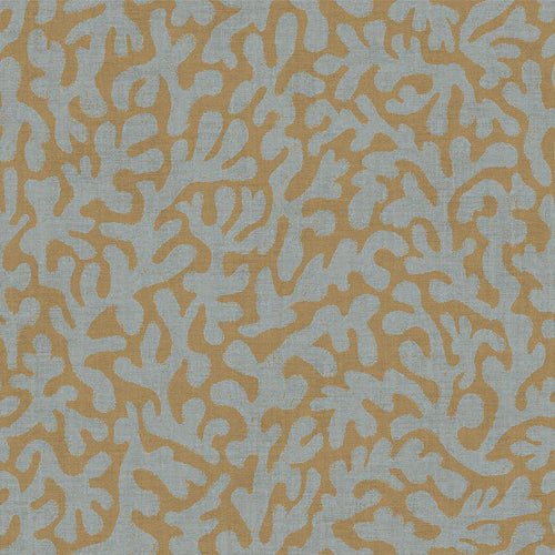 Sample of Coral Cove Wallpaper in Cornflower Blue and Rich Ochre