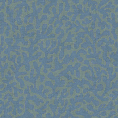 Coral Cove Wallpaper in Cornflower Blue and Rustic Green