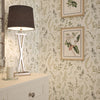 Countryside Trail Wallpaper in Rustic Greens on Ivory Linen