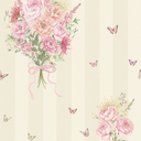 Couture Bouquet Wallpaper in Parchment Cream