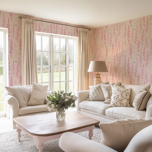Delphinium Wallpaper in Pink