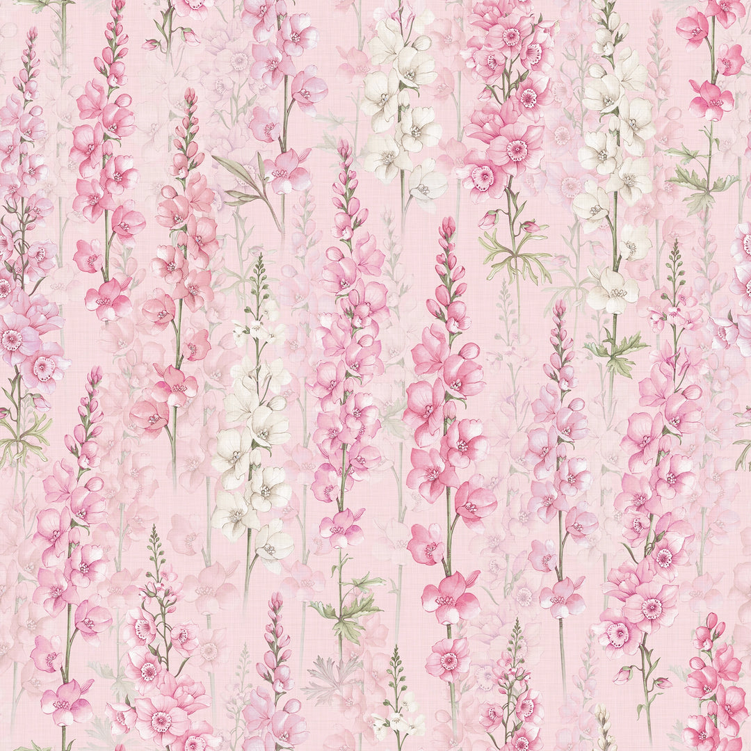 Sample of Delphinium Wallpaper in Pink