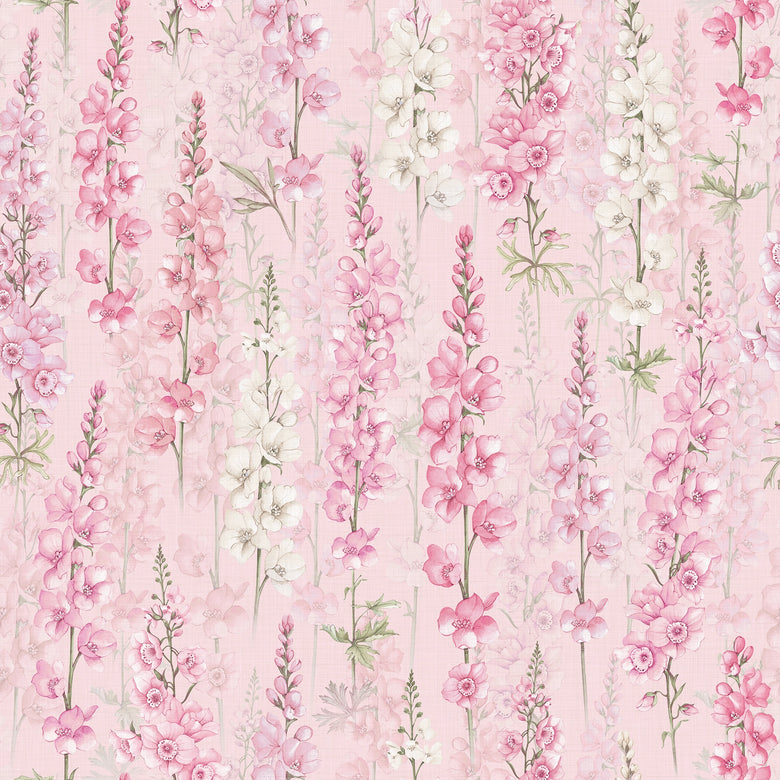Sample of Delphinium Wallpaper in Pink