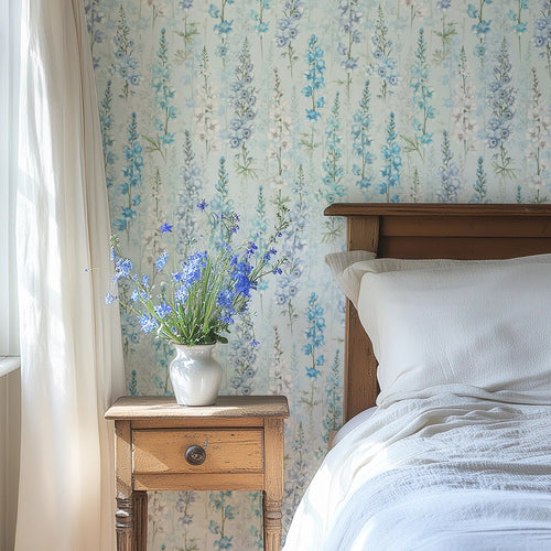 Delphinium Wallpaper in Blue