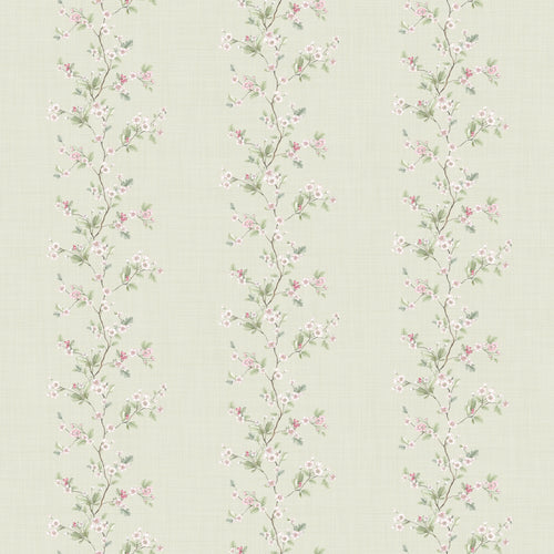 Ditsy Hawthorn Stripe Wallpaper in Sage