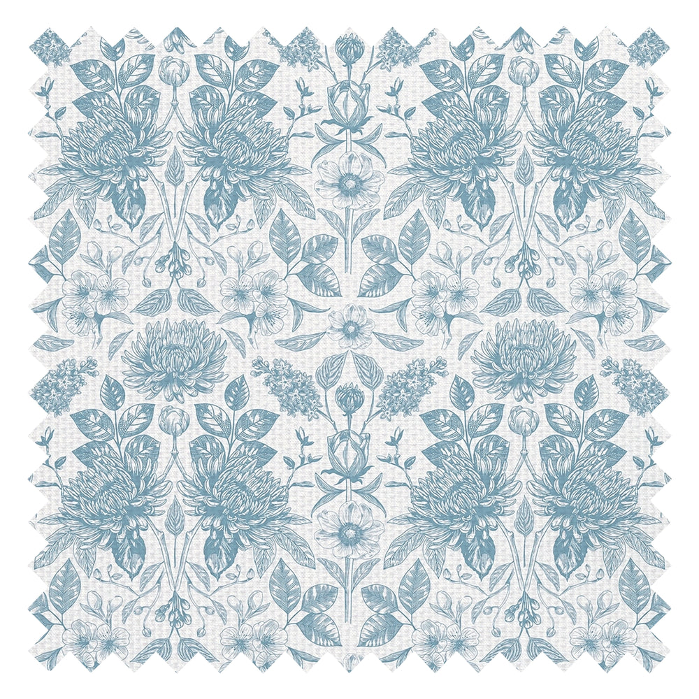 Eleanora Fabric in Blue on Milk Foam