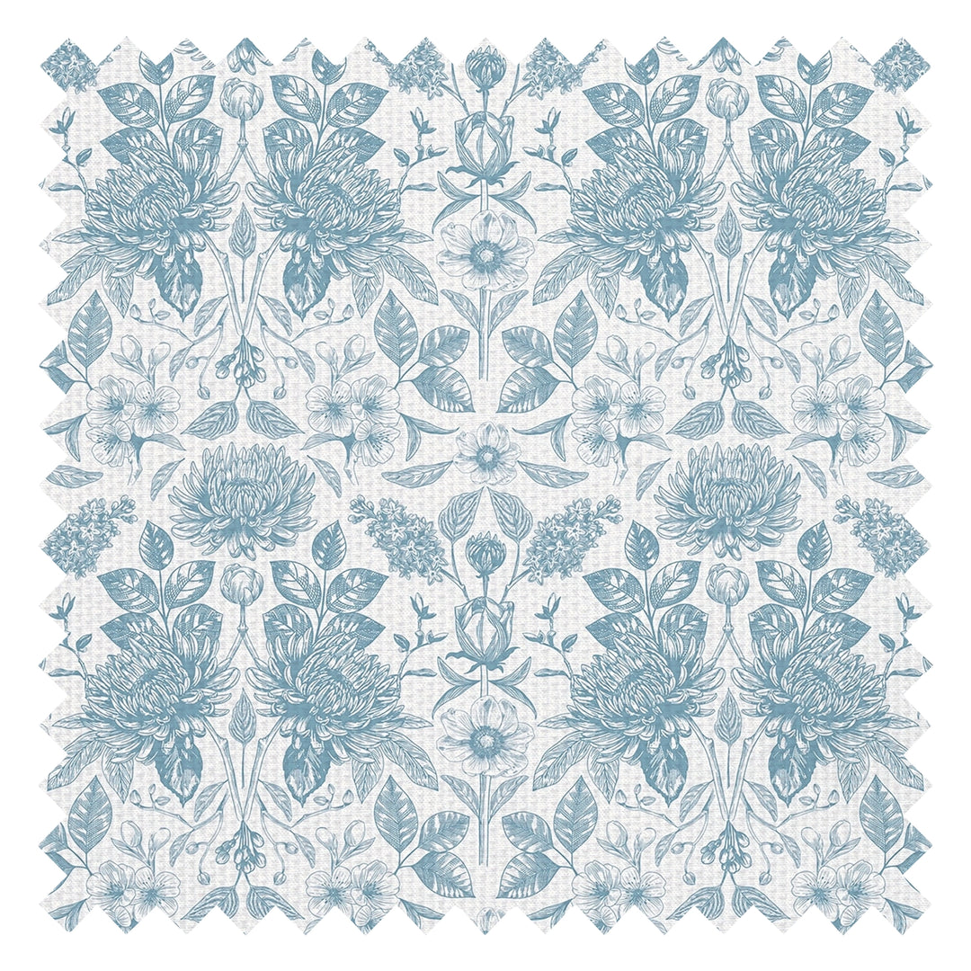 Eleanora Fabric in Blue on Milk Foam
