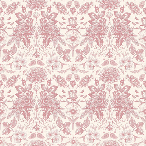 Eleanora Wallpaper in Dusky Pink on Milk Foam