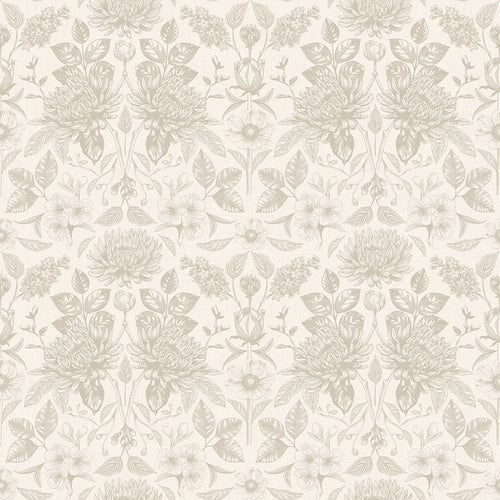 Eleanora Wallpaper in Stone on Milk Foam