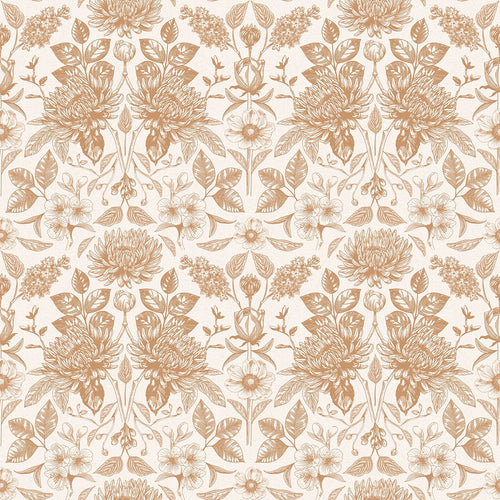 Eleanora Wallpaper in Terracotta on Milk Foam