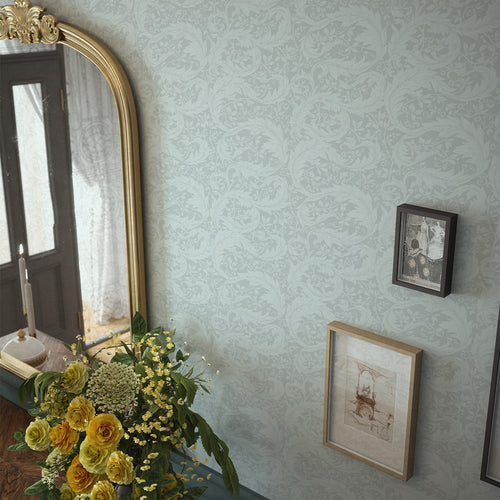 Enchanted Leaf Wallpaper in Duck Egg